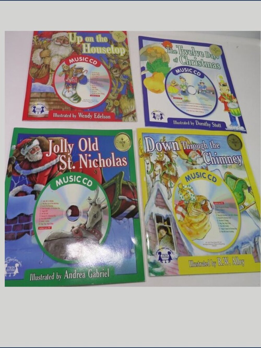 Christmas Storybooks Music CDs Lot 4 Up On The Housetop 12 Days by Twin Sisters
